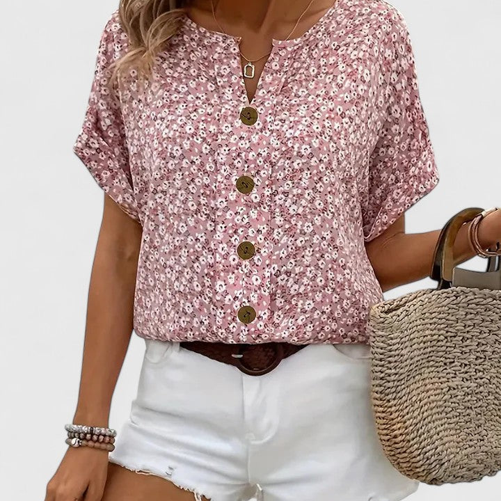 Isabelle | Haut Floral Élégant d'Été