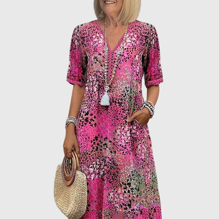 Bella | Robe Midi Florale Élégante