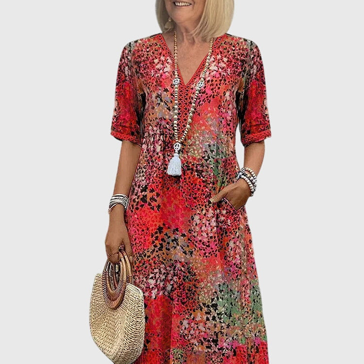 Bella | Robe Midi Florale Élégante
