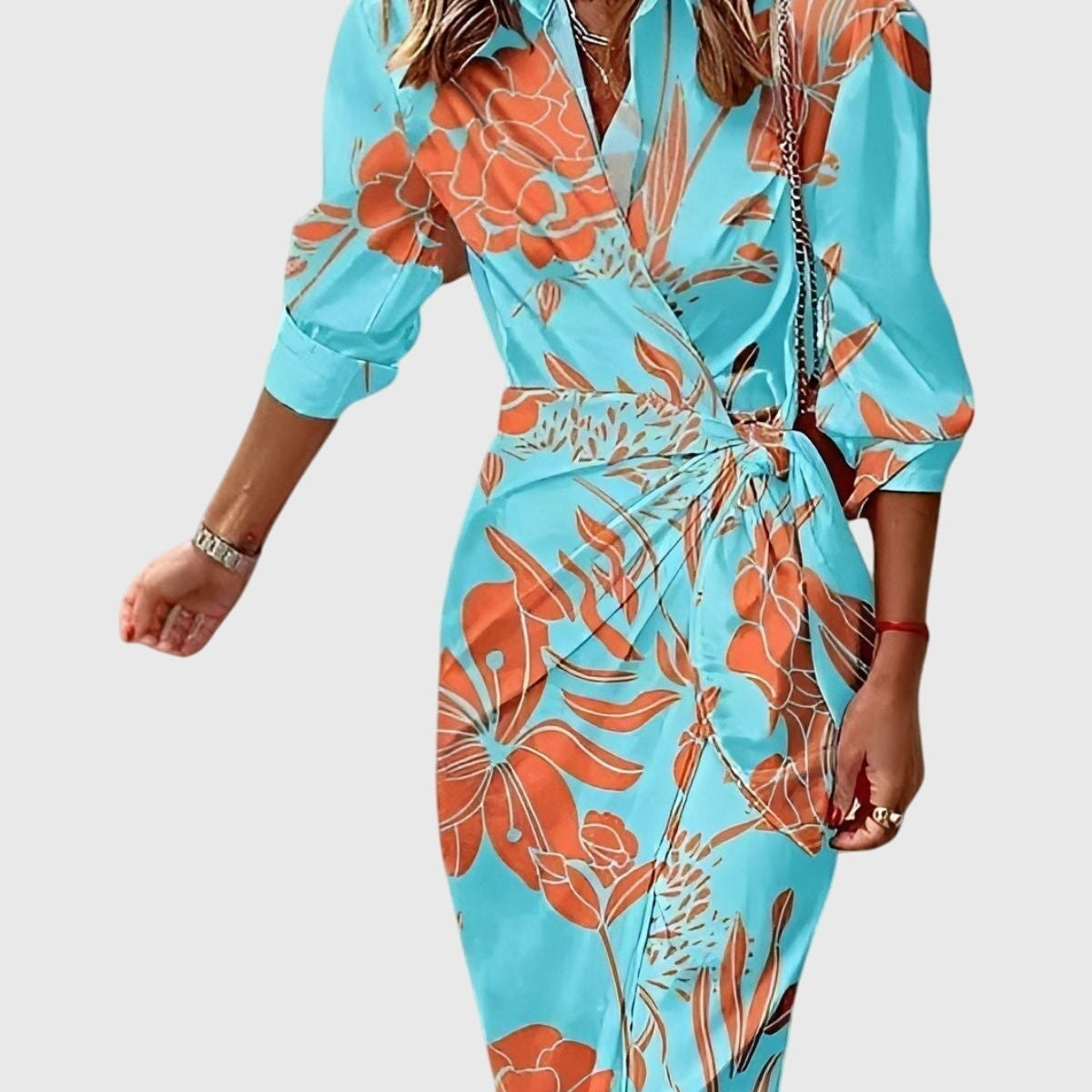 Everly | Robe Wrap Élégante avec Imprimé