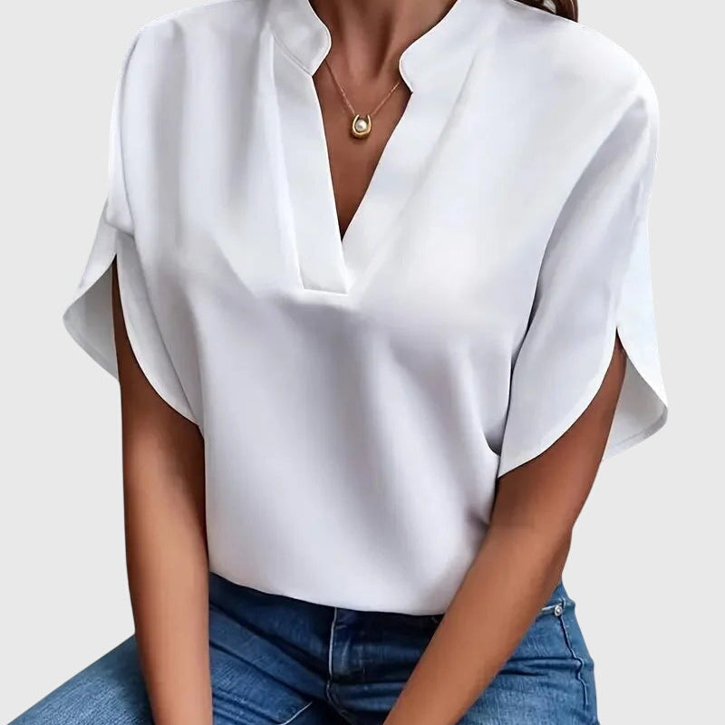Isabelle | Chemise V Neck Douce et Élégante
