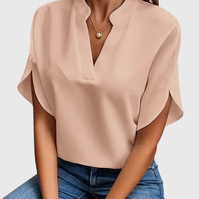 Isabelle | Chemise V Neck Douce et Élégante