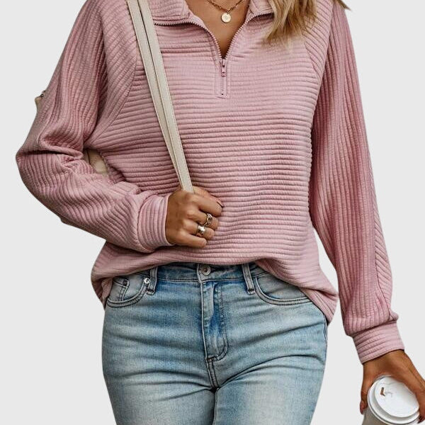 Christine | Pull élégant à demi zip