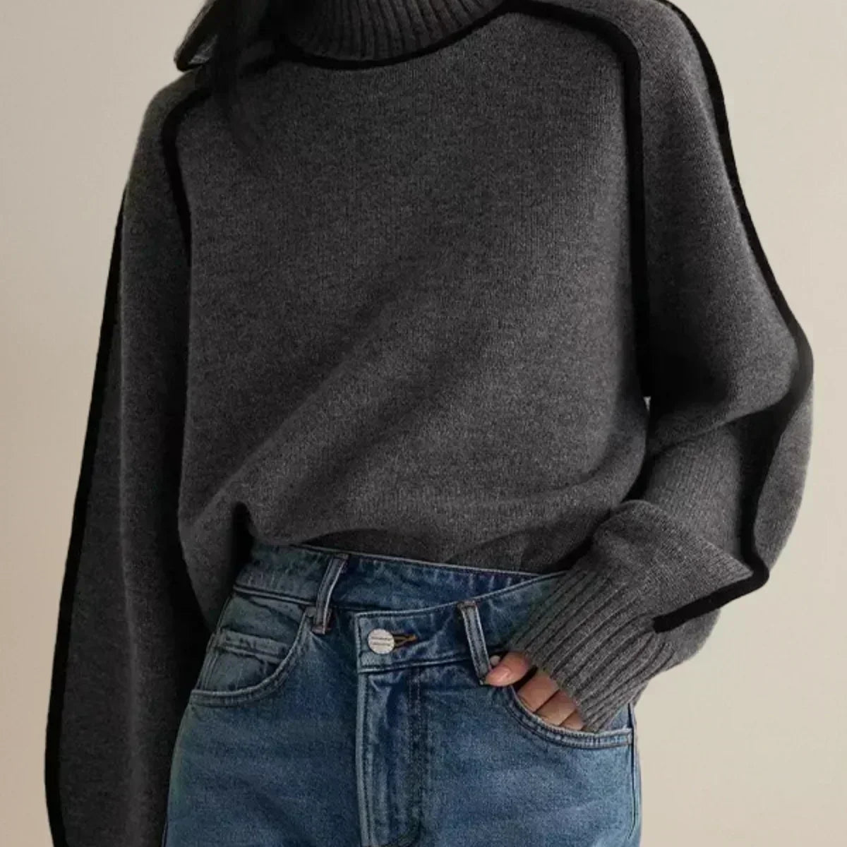 Sandrine | Pull élégant à col roulé