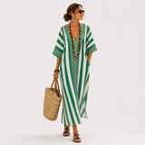 Caftan Zoé Vert Rayé