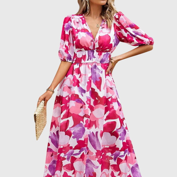 Merlin | Robe Midi Florale Flatteuse