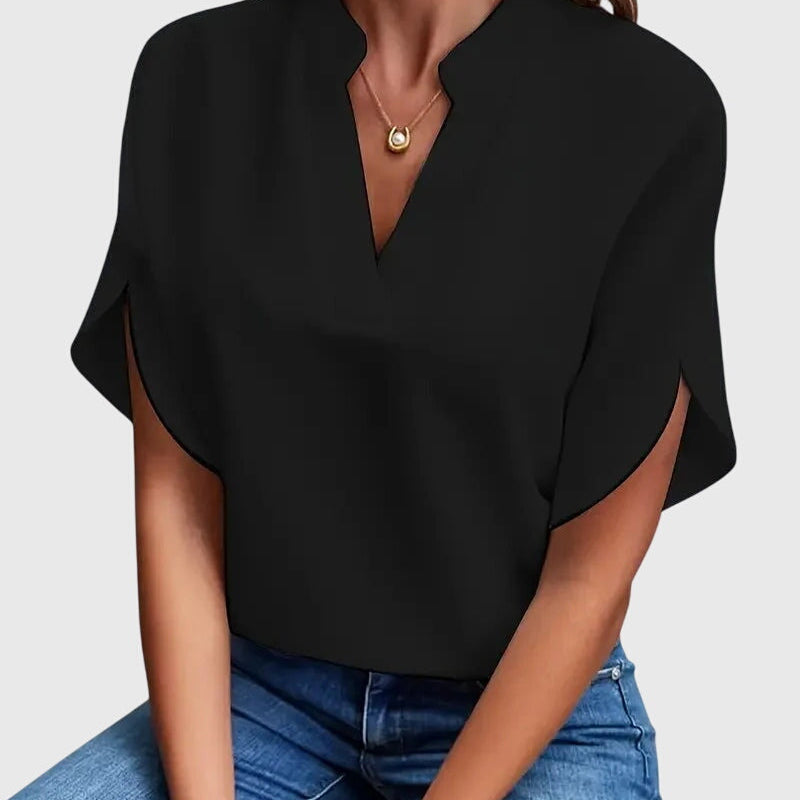 Isabelle | Chemise V Neck Douce et Élégante