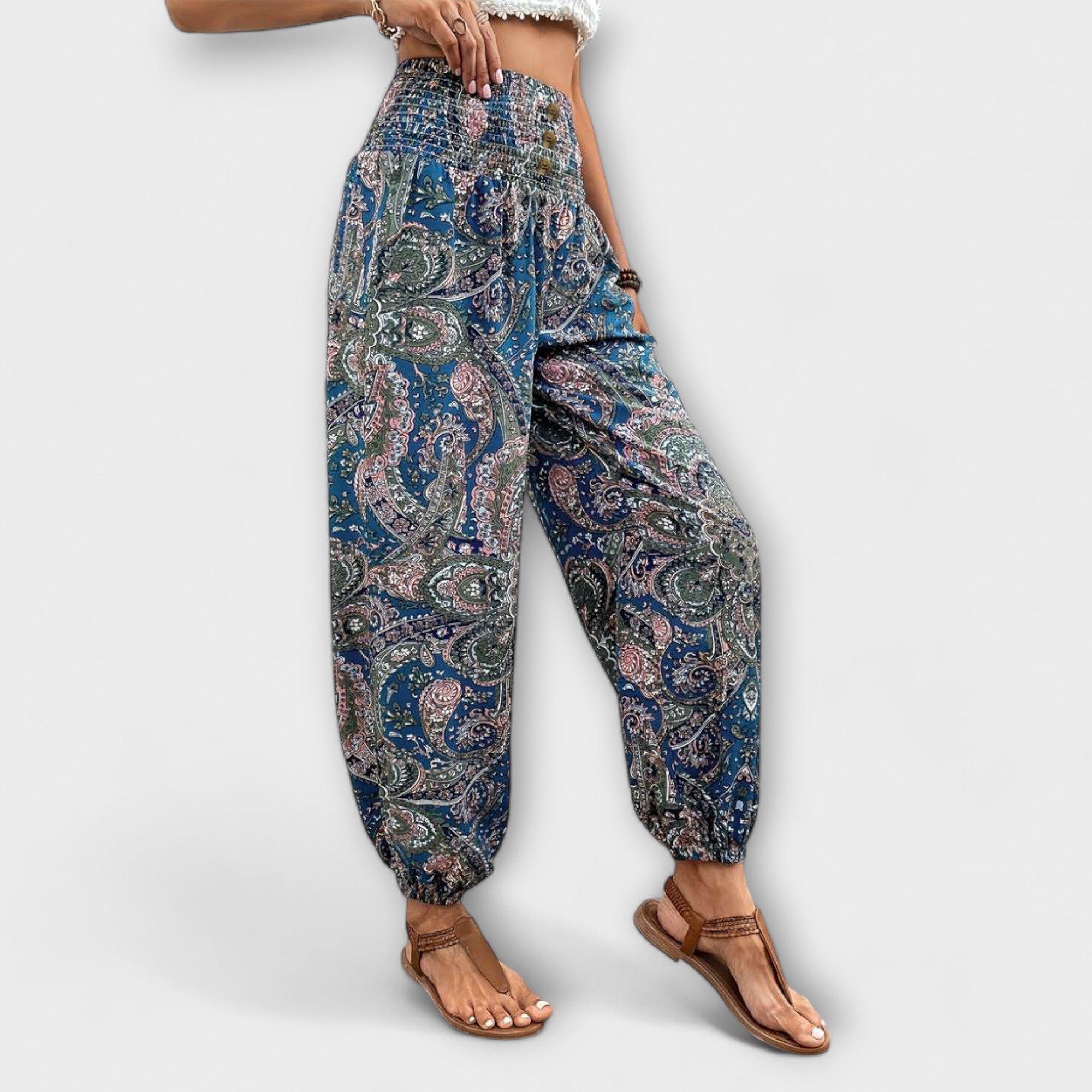 Élise | Pantalons avec Graphique Ethnique