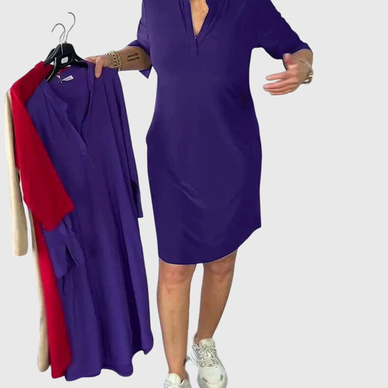Caroline | Robe V Cou Unie